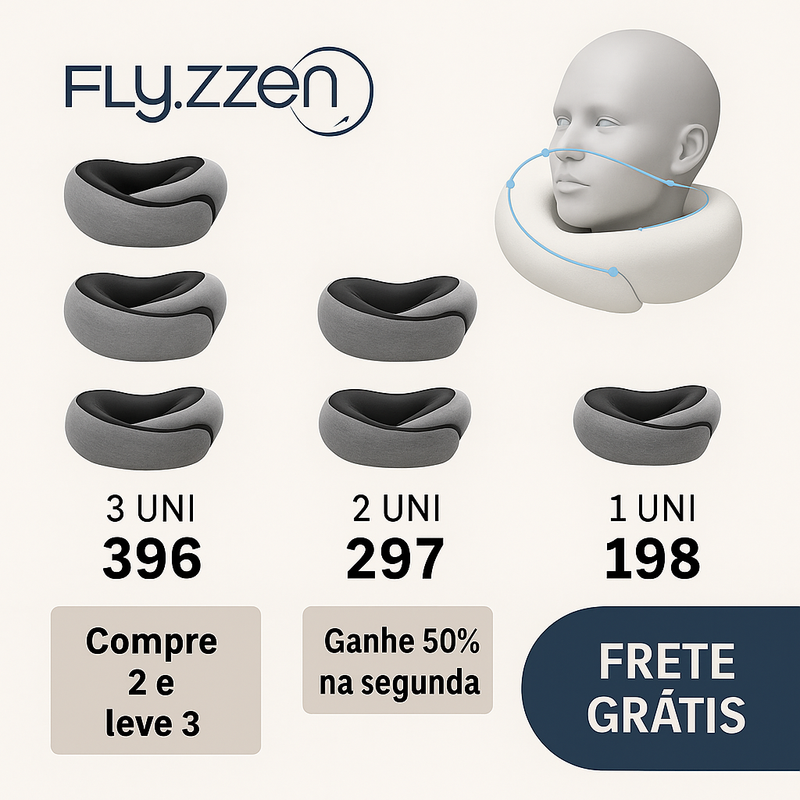 Flyzzen - Travesseiro de Pescoço Premium para Viagens