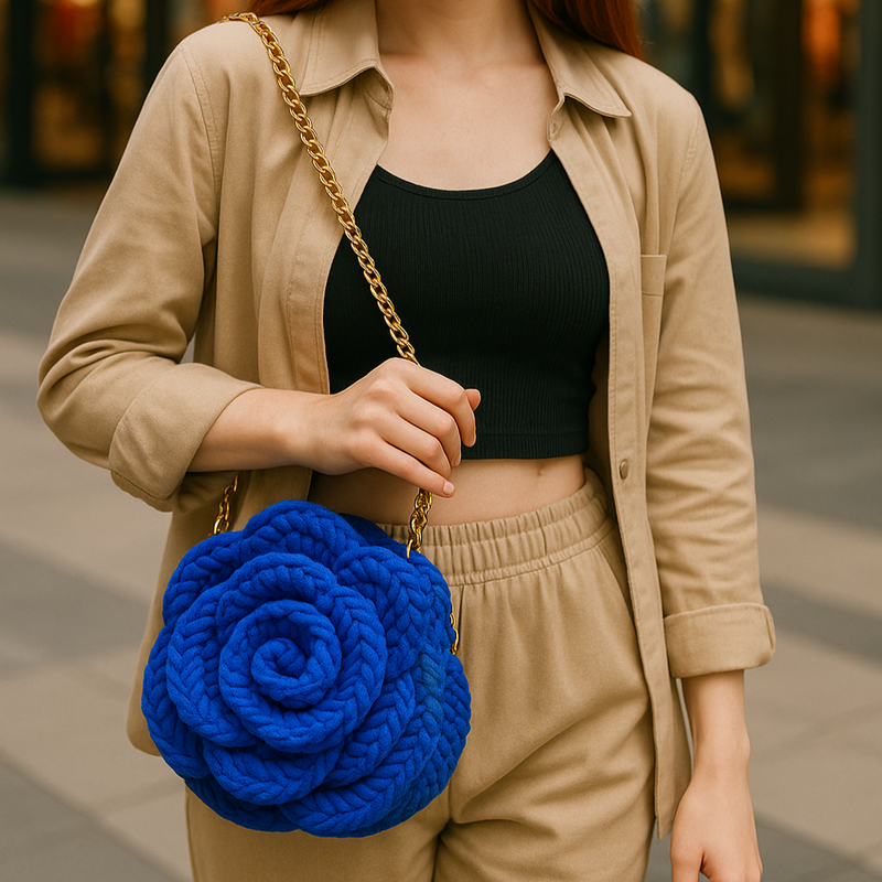 Bolsa Boho Flor de Crochê