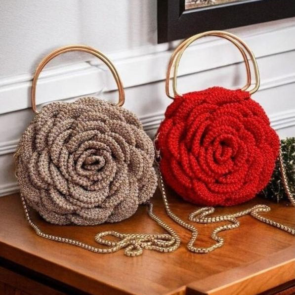 Bolsa Boho Flor de Crochê