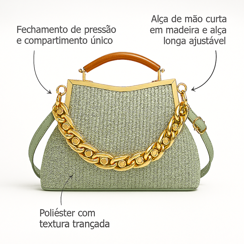 Bolsa Top Handle Com Correntaria Cecília