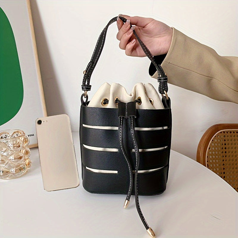 Bolsa Trançada; Bolsa Casual Feminina; Bolsa Bucket Moderna; Bolsa de Couro