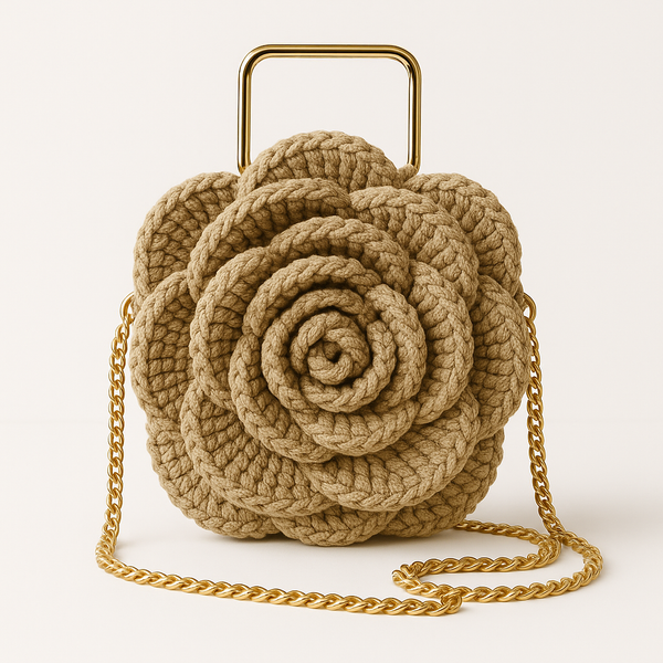 Bolsa Boho Flor de Crochê