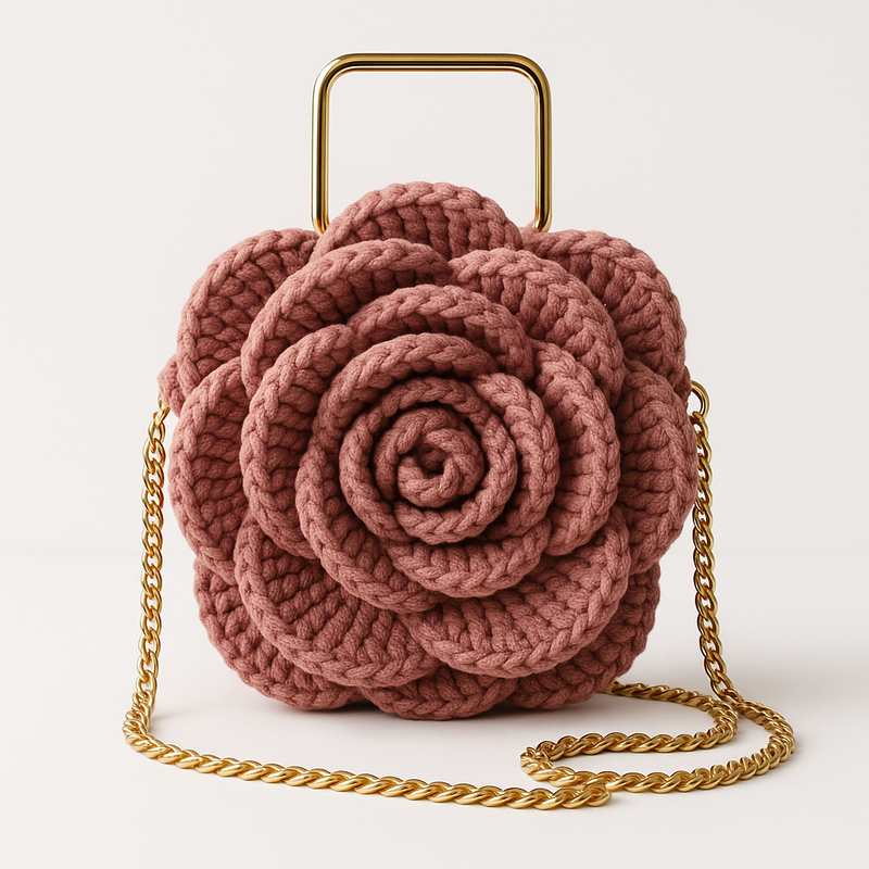 Bolsa Boho Flor de Crochê