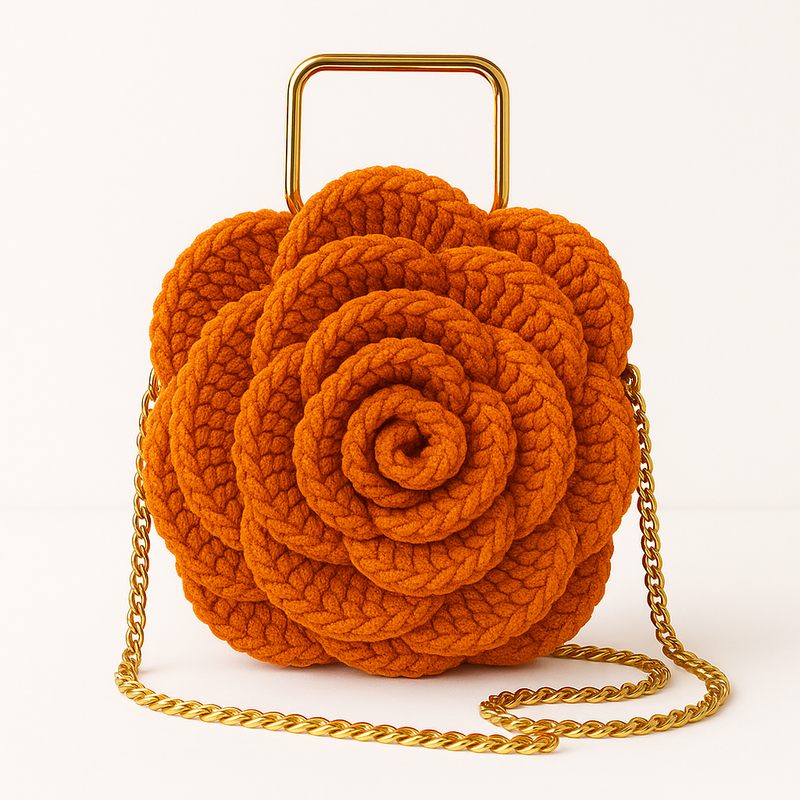 Bolsa Boho Flor de Crochê