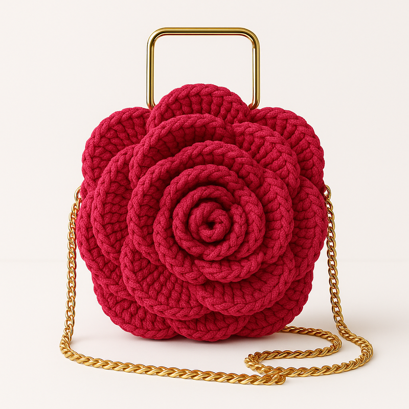 Bolsa Boho Flor de Crochê