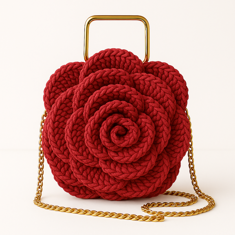 Bolsa Boho Flor de Crochê