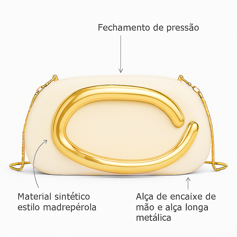 Bolsa Clutch Aura Dourada