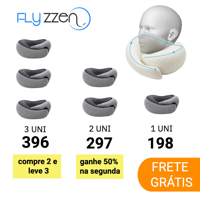 Flyzzen Pillow - Travesseiro de Pescoço Premium para Viagens ✈️ Promoção: 🤑✂️🏷️ ganhe 50% na segunda Flyzzen ou compre 2 e leve 3