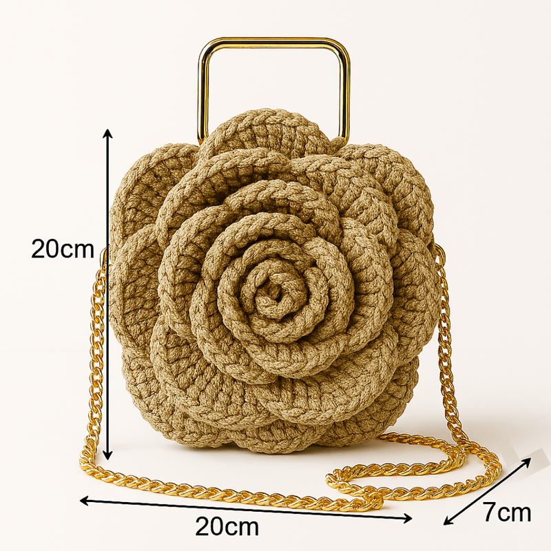 Bolsa Boho Flor de Crochê