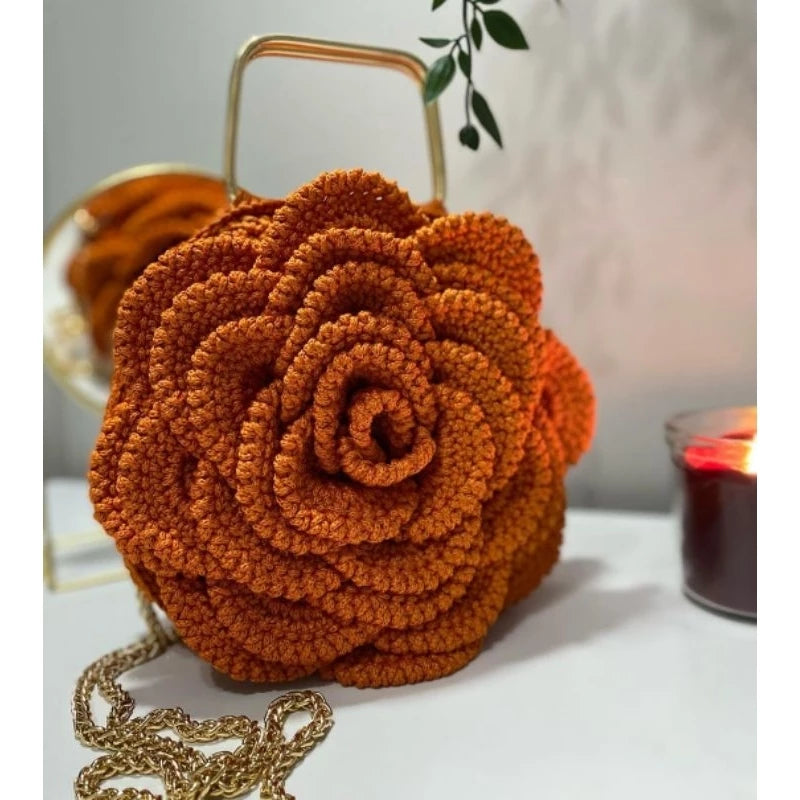 Bolsa Flor de Crochê