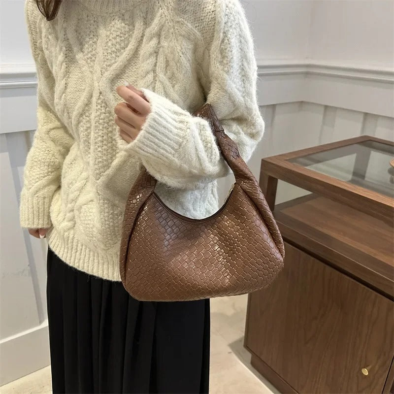Bolsa De Mão Em Couro Trançado Camila