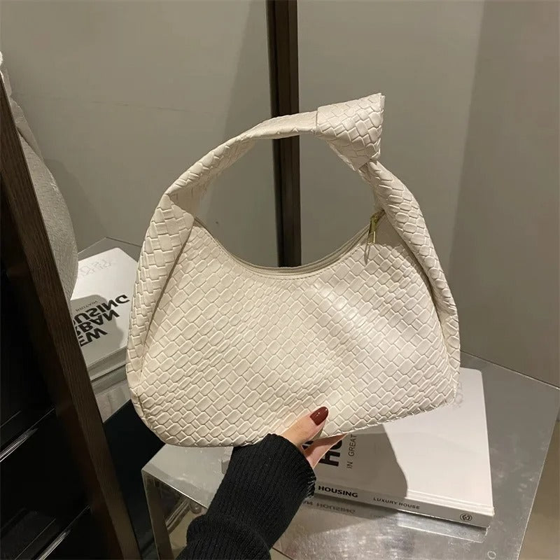 Bolsa De Mão Em Couro Trançado Camila